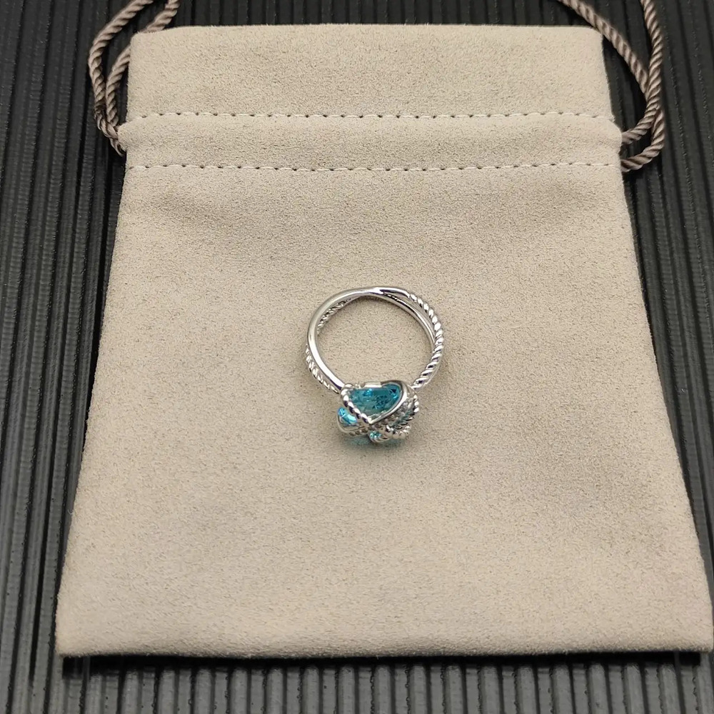 David Yurman Hexagonal Blue Diamond Ring - Picture 6 of 6